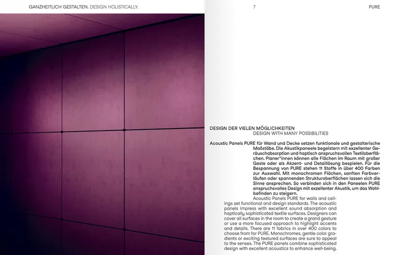 Arbeitsbeispiel Broschüre Acoustic Panels JAB ANSTOETZ Acoustics