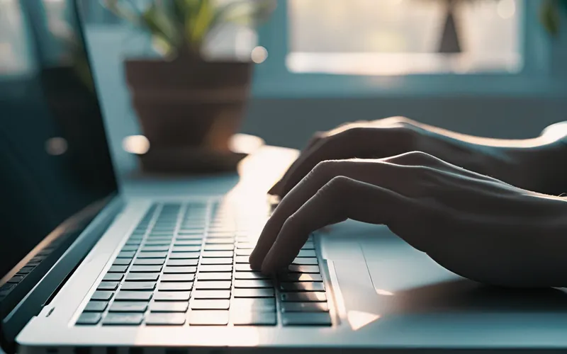 Symbolbild Ghostwriting, Hände auf Tastatur