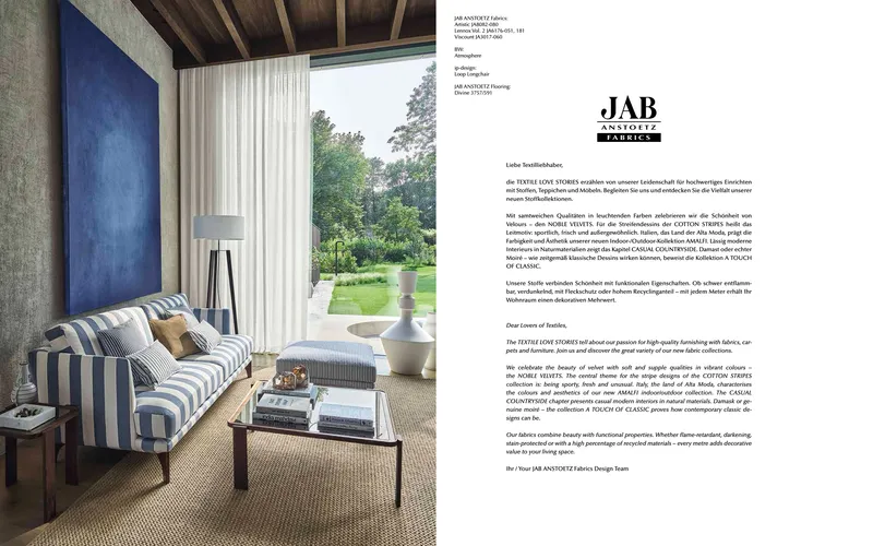 Arbeitsbeispiel eisbach Produktbroschüre Textilbranche