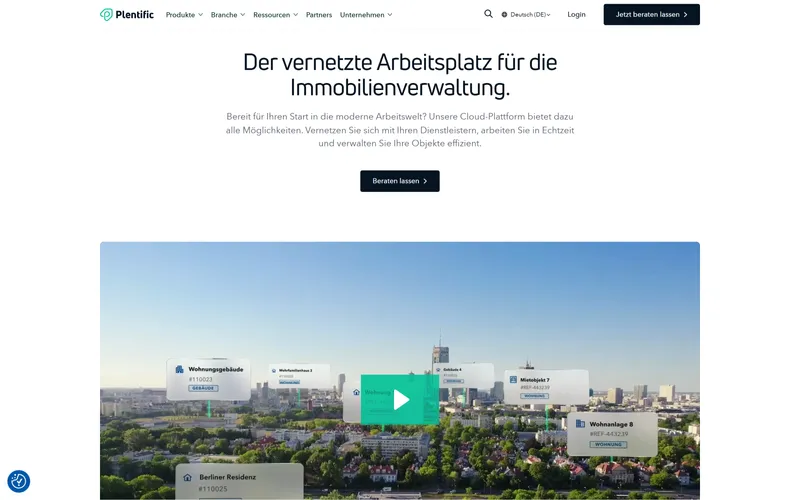 Projektbeispiel eisbach, Lokalisierung Website Plentific