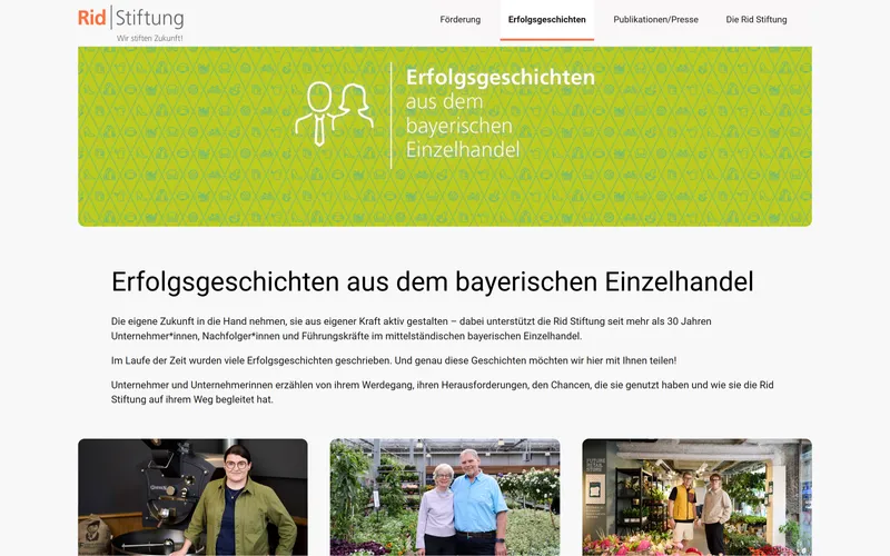 Beispiel Erfolgsgeschichte, Kunde Rid Stiftung