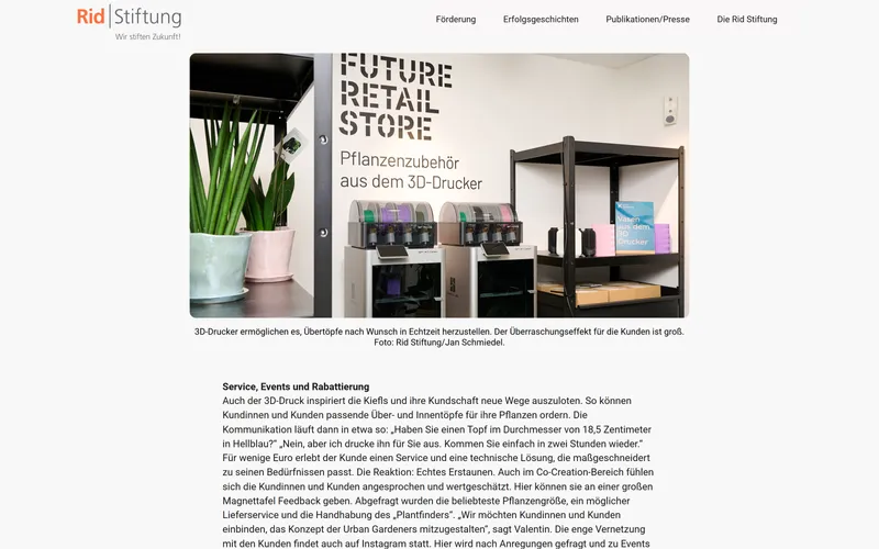 Beispiel Erfolgsstory, Kunde Rid Stiftung, Text A. Güpping, eisbach