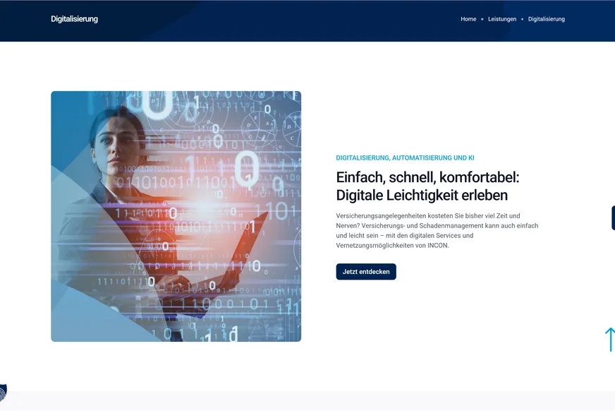 eisbach Projektbeispiel Webseite für Versicherungsspezialist